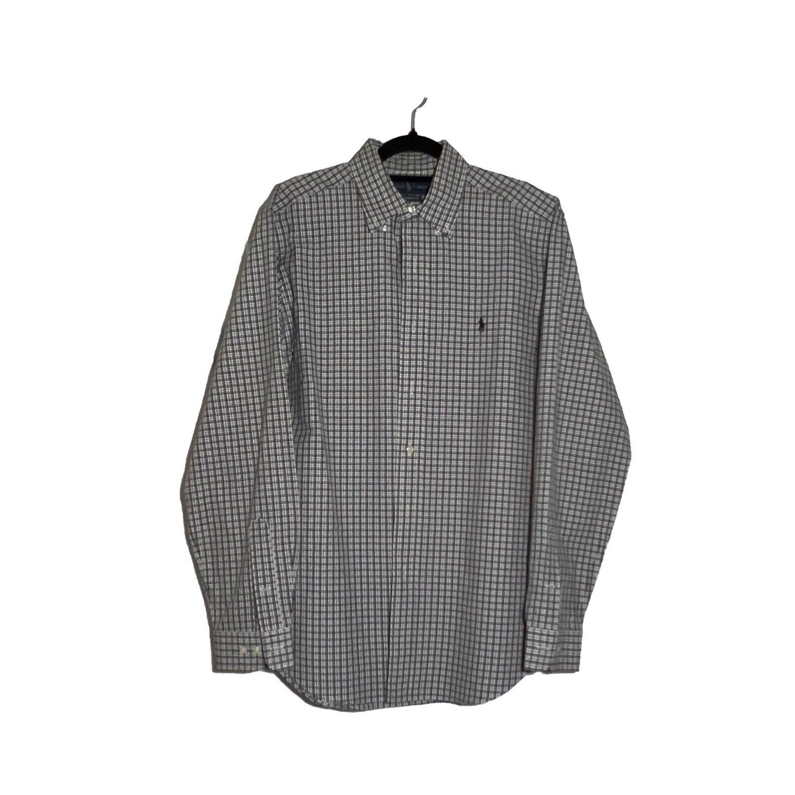 Ralph Lauren Classic Black White Check Long Sleeve Button Down Shirt 15.5/M