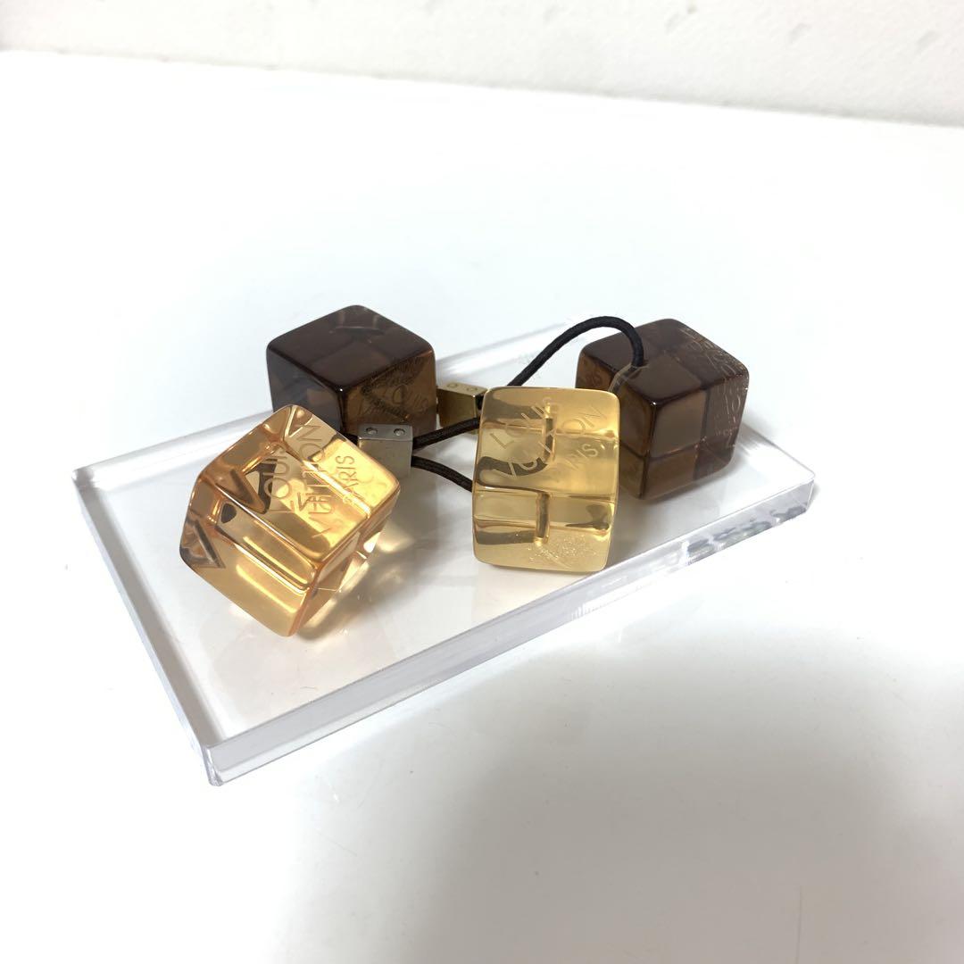 Louis Vuitton Hair Tie Cube Brown Orange