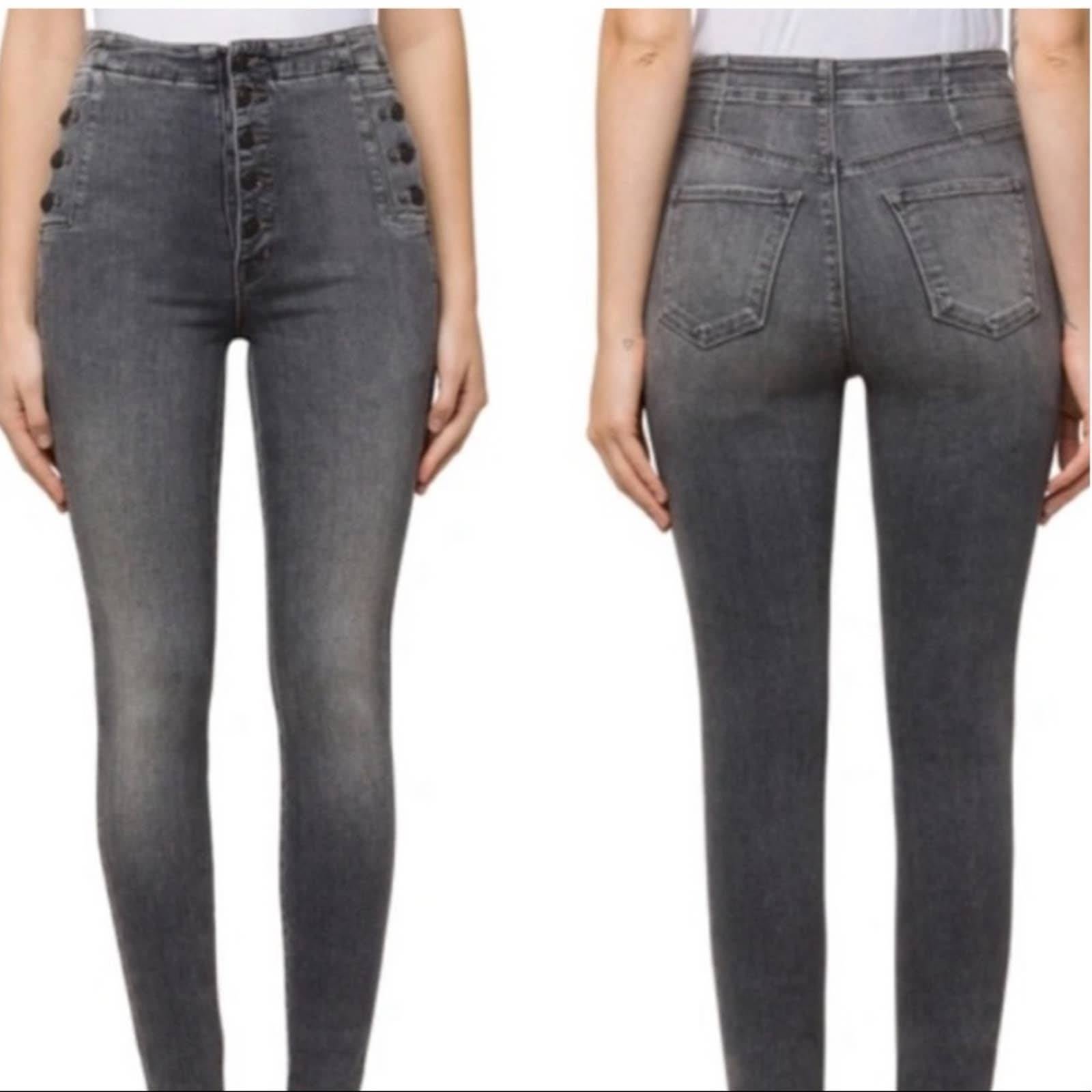 J Brand Natasha High Rise Skinny Jeans w/ Raw Hem In Obscura Wash Size 24