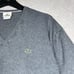 Lacoste Sweater Mens Size 8 Gray V-Neck Long Sleeve Pullover Sweater Logo Cotton
