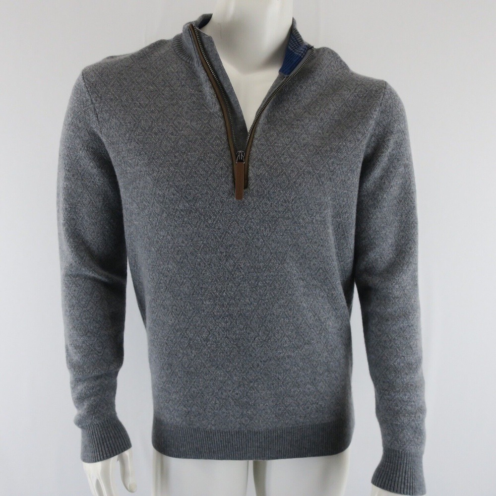Jim Nantz by Vineyard Vines Quarter Zip Pullover Sweater Mens M 100% Merino Wool