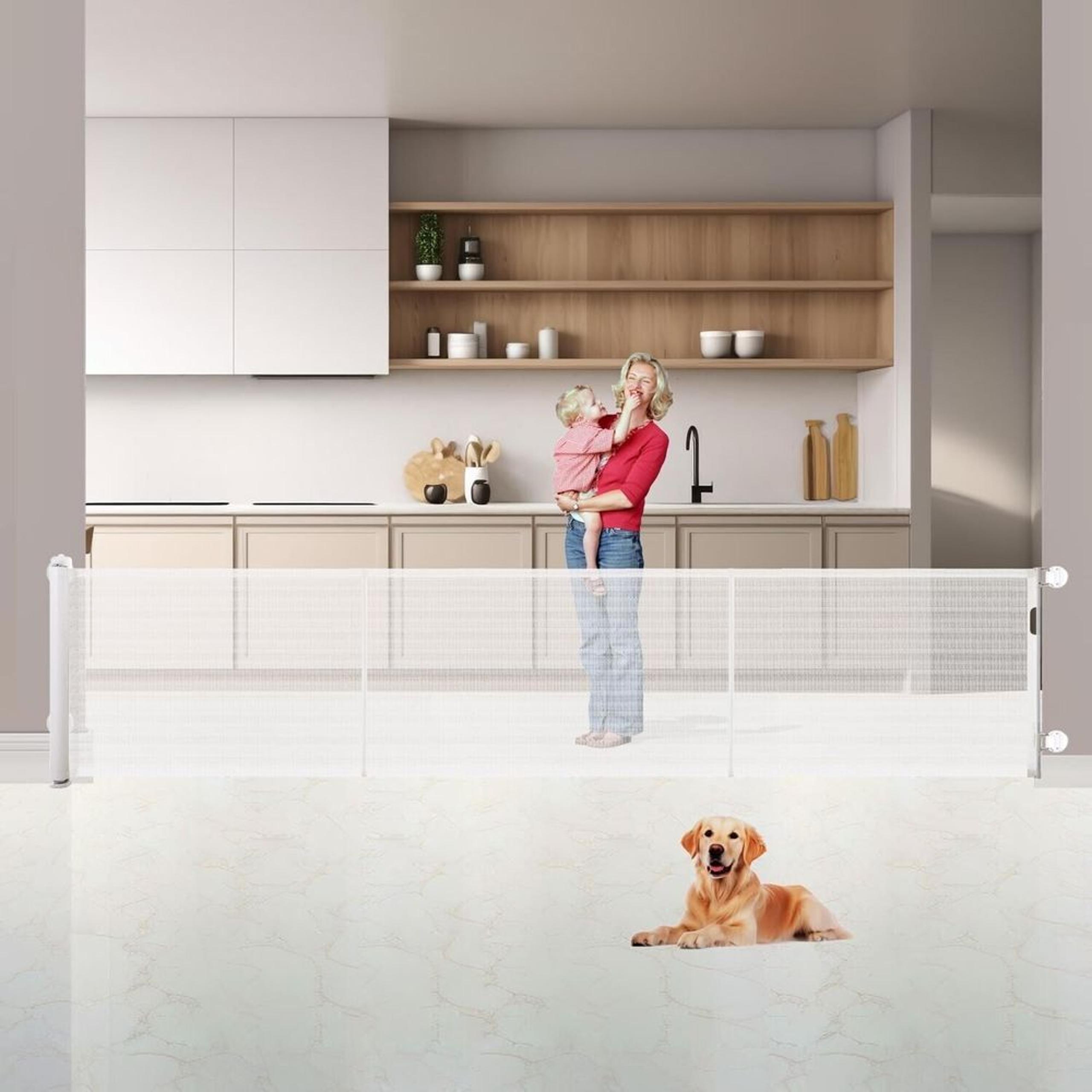 203" x 35" Retractable Baby Gate Extra Wide Indoor Outdoor Stair Kids Pets Dog