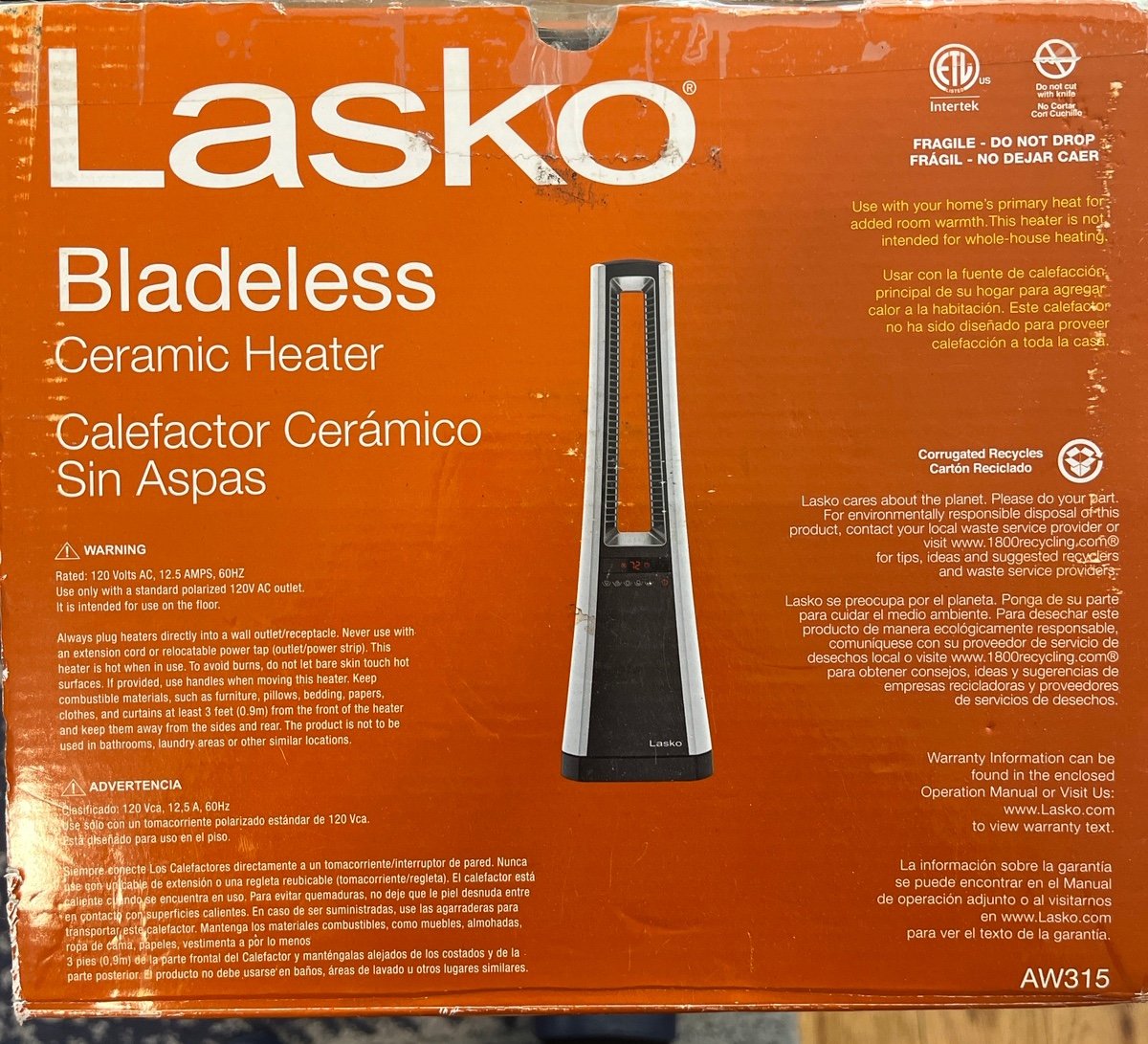 lasko heater blameless ceramic with remote