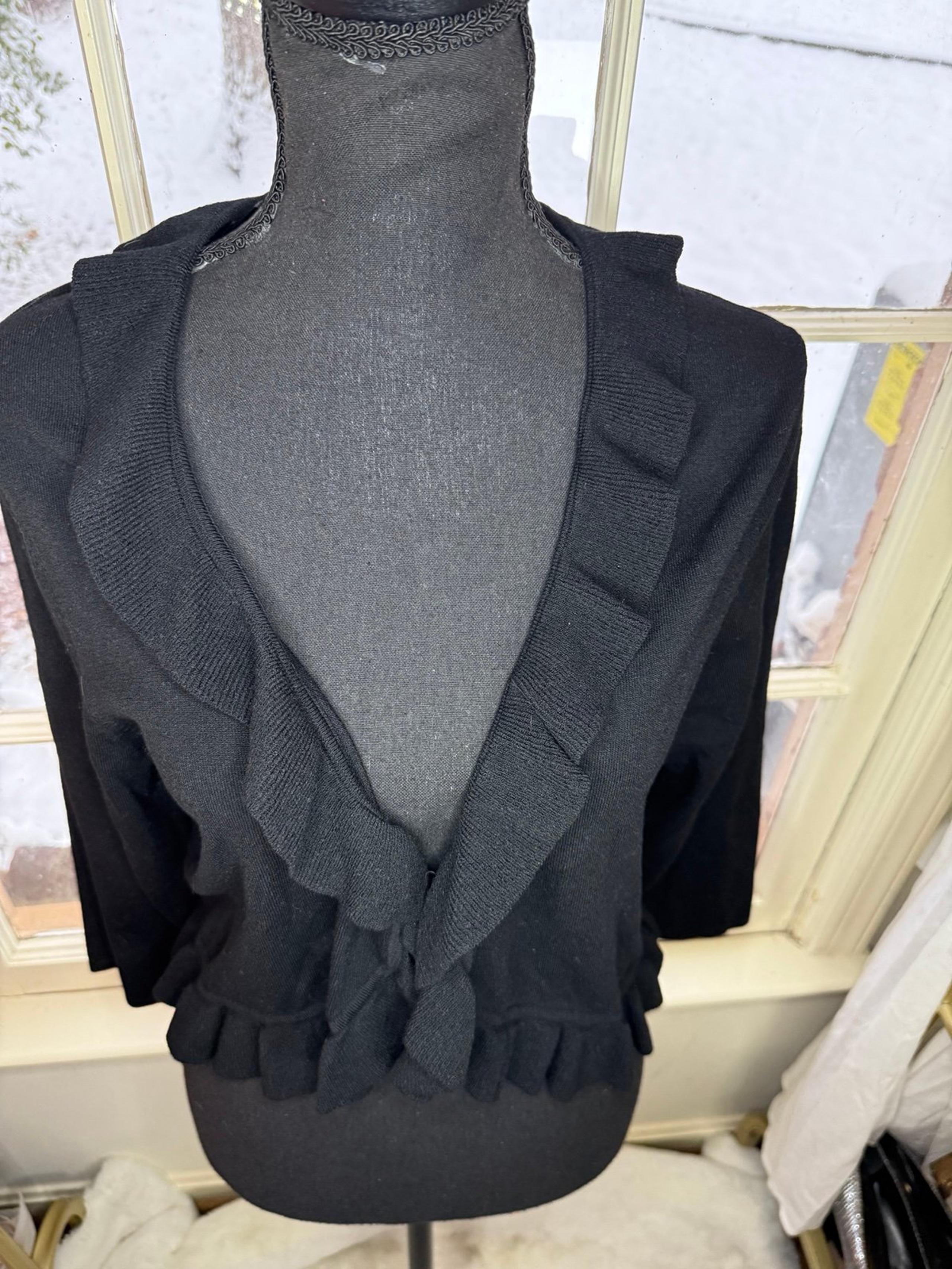 Jones New York open ruffle cardigan