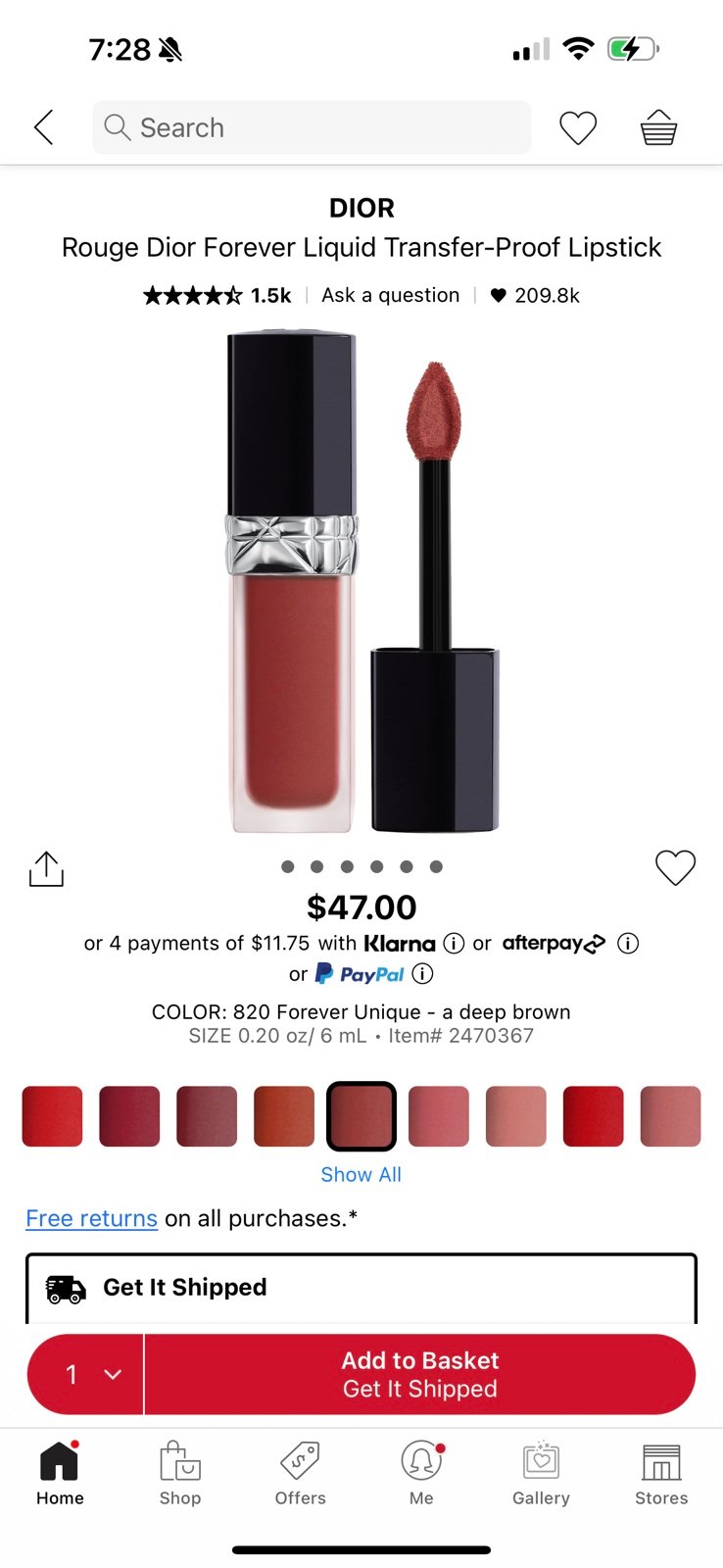 Dior Rouge Forever Liquid Lipstick - Shade Forever Unique