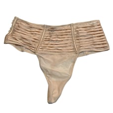 NWT VICTORIA'S SECRET High Waist Thong Sz S Beige Mesh