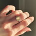 Charm Square Cut Diamond Amber Ring
