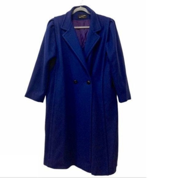Vintage Miss New Yorker Royal Blue Wool Blend Pea Coat