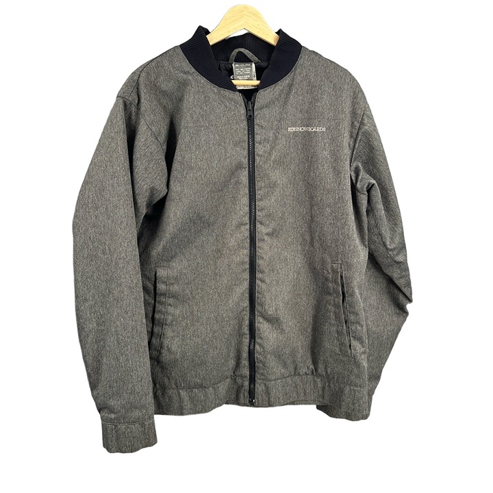 Ride Snowboards Jacket Grey Herringbone Zip Front Pockets Lined Ski Estimate Sm