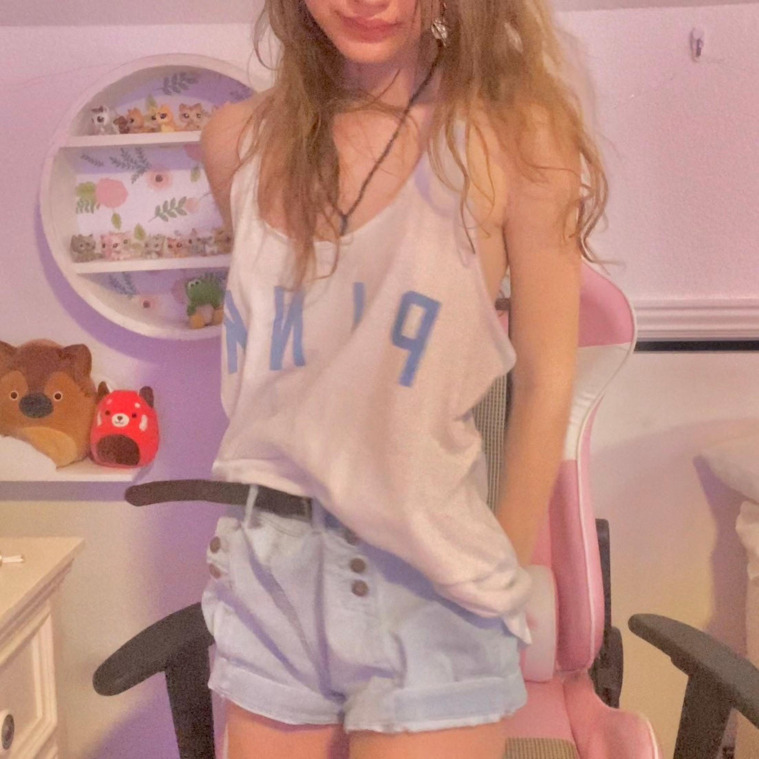 white victoria's secret pink camisole tank top
