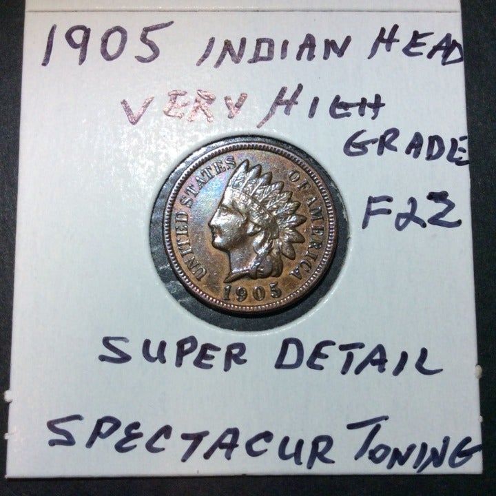 1905 Indian Head Penny with Super Details and Color