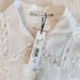 Alice + Olivia Onella Embroidered Button Front Blouse Off White XL NEW