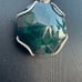 Vintage Handmade Long Pendant Statement Necklace with Emerald Green Faceted Gem