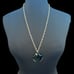 Vintage Handmade Long Pendant Statement Necklace with Emerald Green Faceted Gem