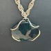 Vintage Handmade Long Pendant Statement Necklace with Emerald Green Faceted Gem