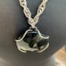 Vintage Handmade Long Pendant Statement Necklace with Emerald Green Faceted Gem