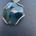 Vintage Handmade Long Pendant Statement Necklace with Emerald Green Faceted Gem