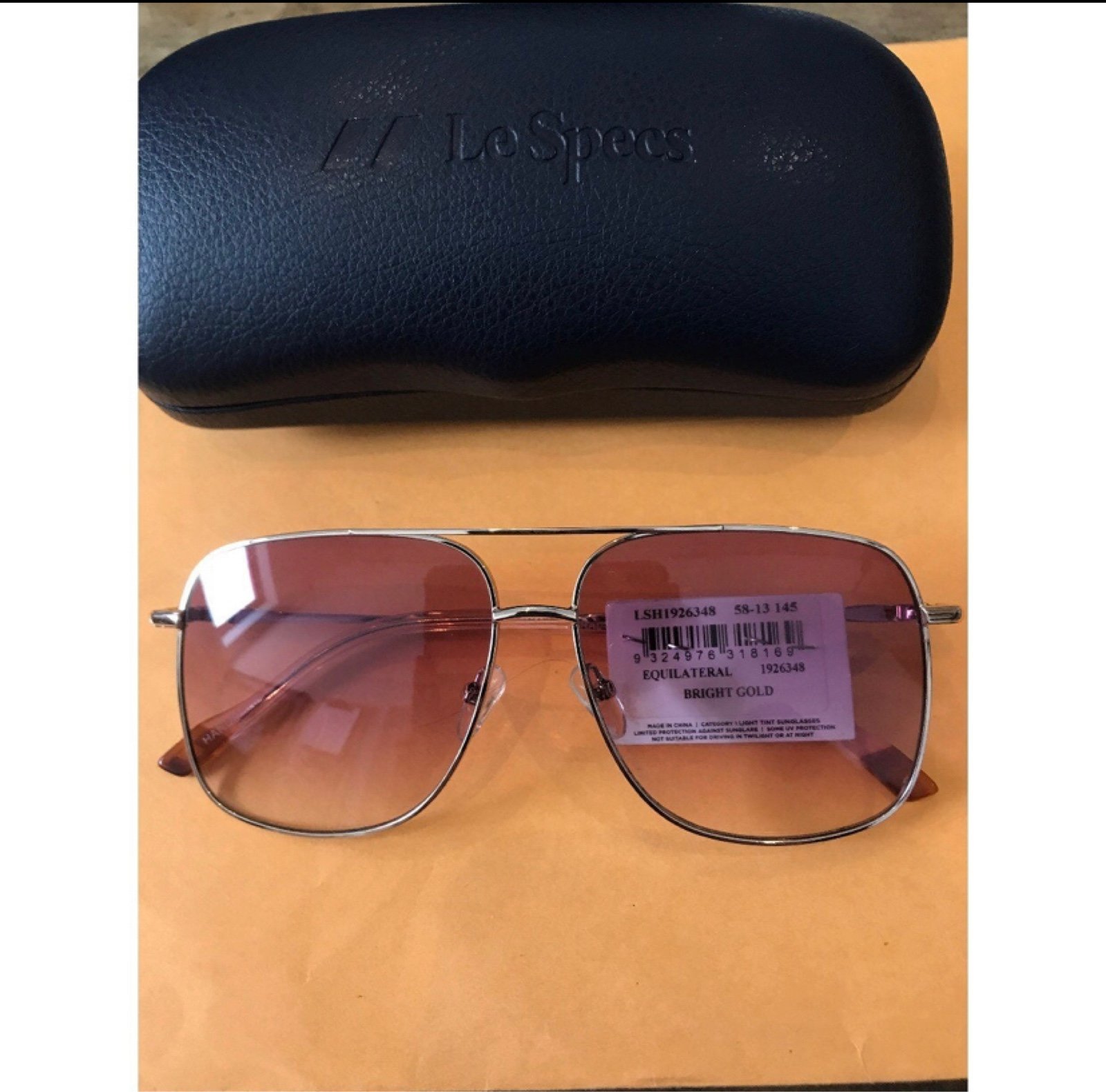 Lespecs- Equilateral Bright Gold Sunglasses