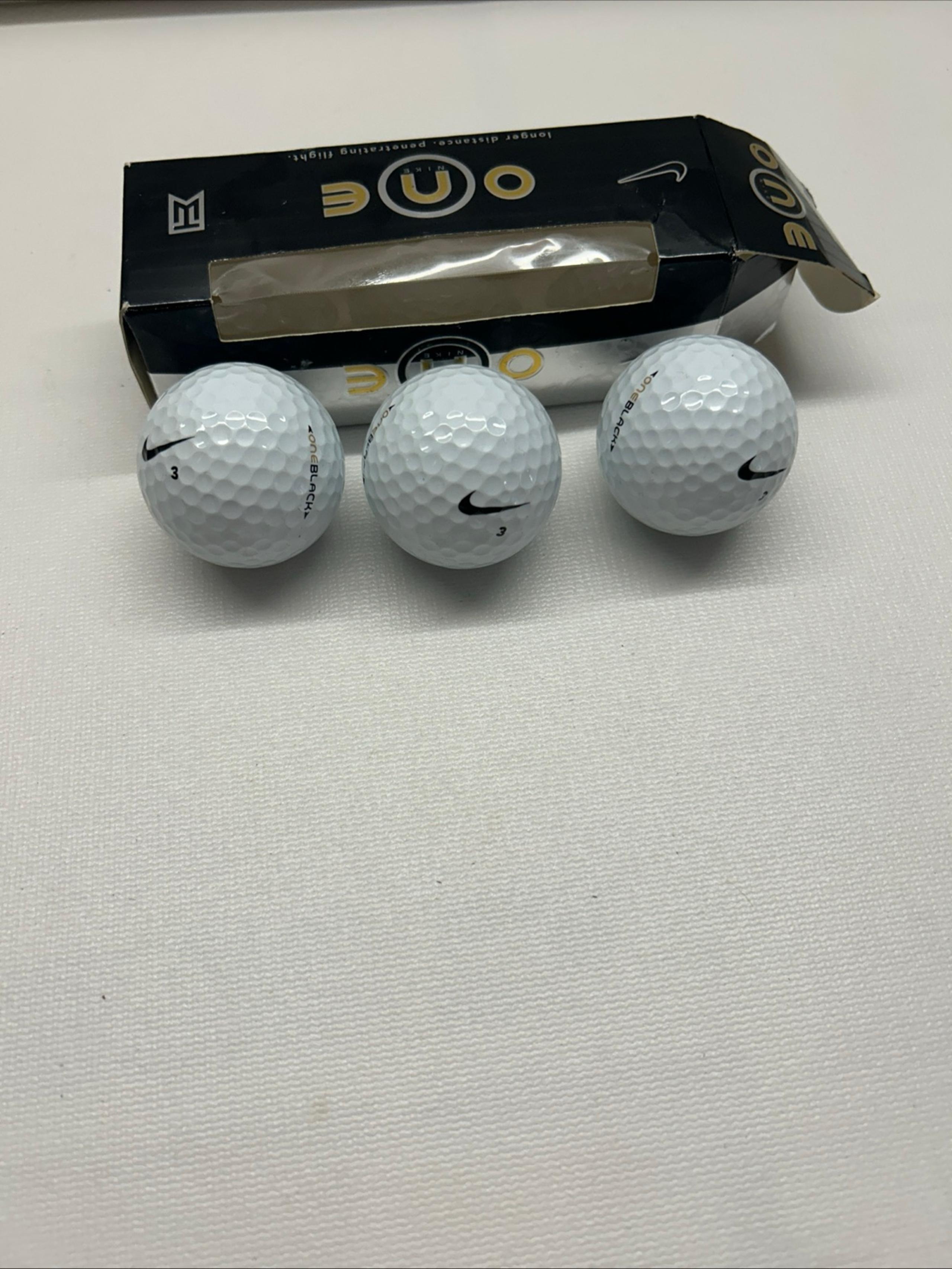 *NEW* ONE Black TW Tiger Woods Golf Balls - 1 Box (3) — Silver Box - Nike