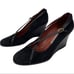Donald J. Pliner Black Suede Crisscross Mary Jane Wedge Pump Size 8M