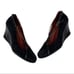 Donald J. Pliner Black Suede Crisscross Mary Jane Wedge Pump Size 8M