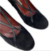 Donald J. Pliner Black Suede Crisscross Mary Jane Wedge Pump Size 8M