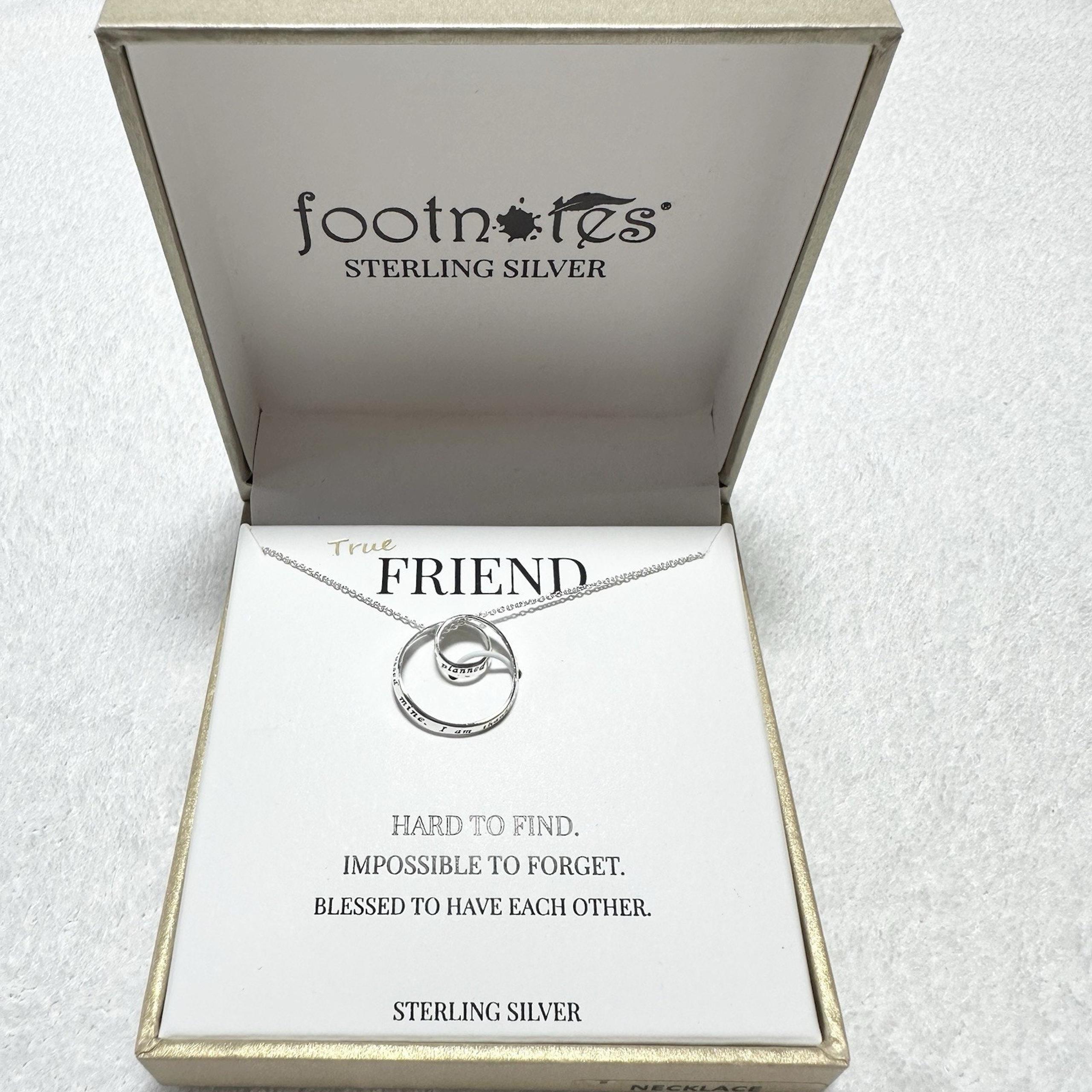 NIB Footnotes Sterling Silver 925 True Friend Necklace