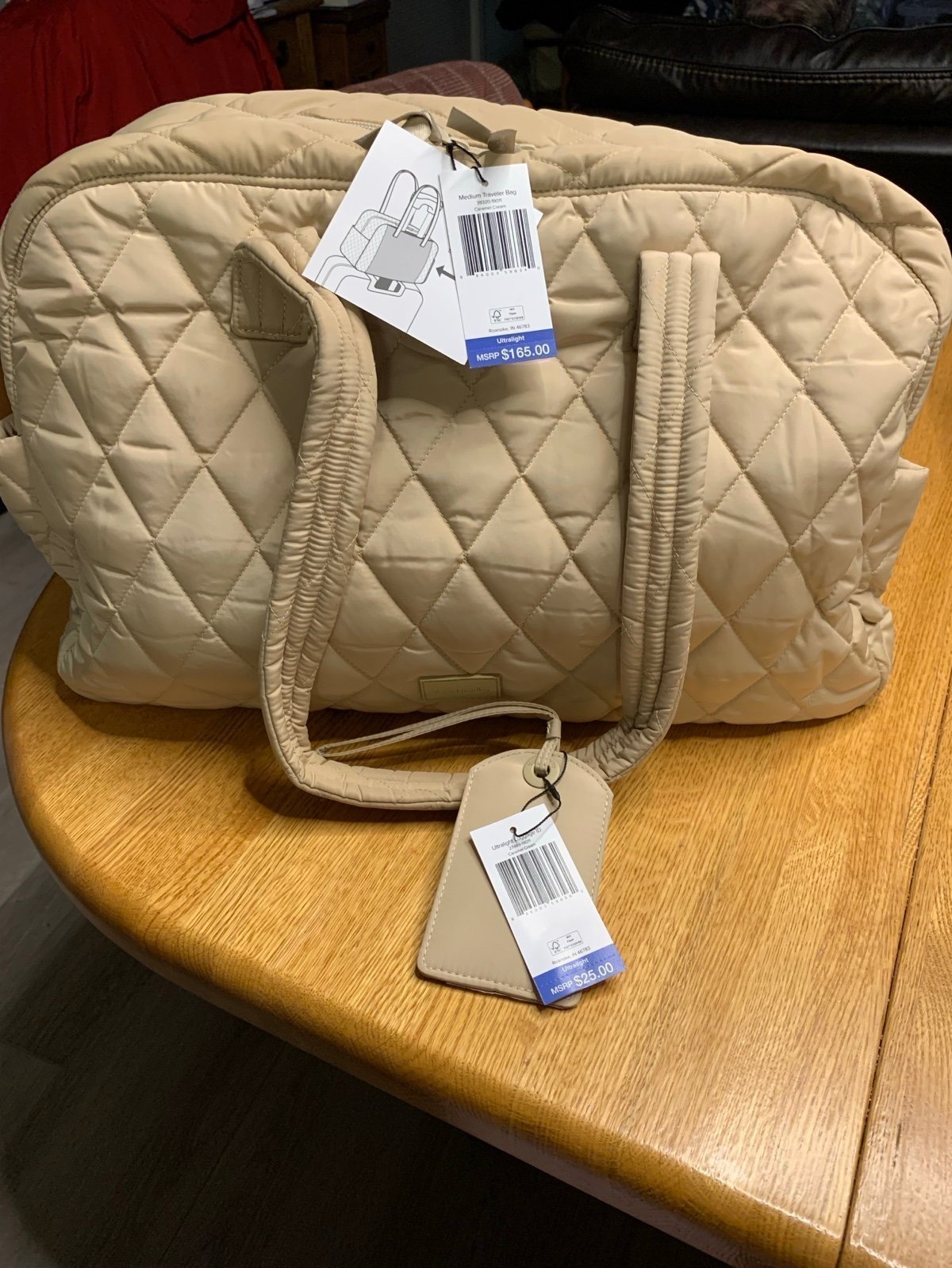 Vera Bradley Medium Traveler Bag with matching luggage tag