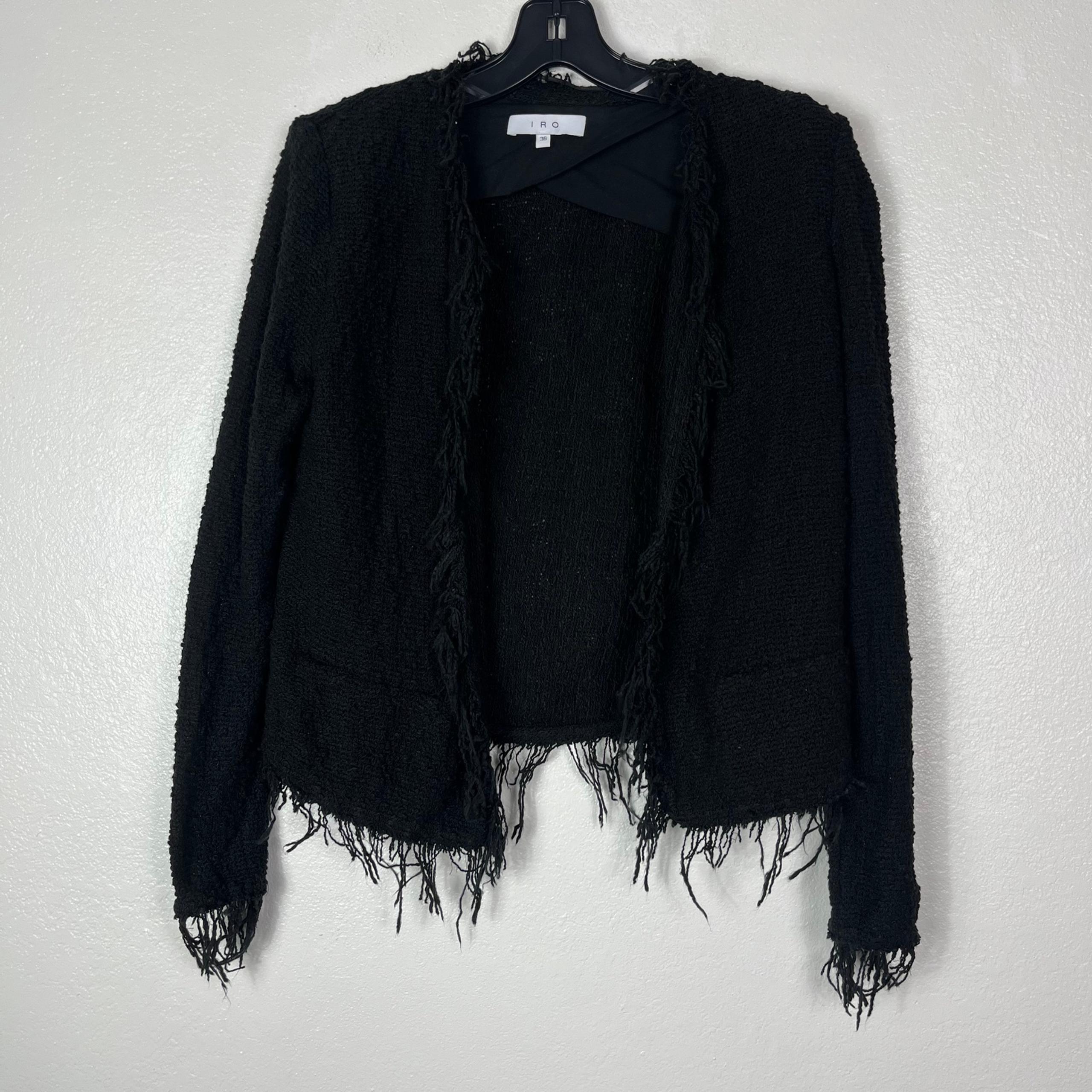 IRO Shavani Fringe-Trimmed Jacket In Black Cotton
FR 36 EU 40 size Small