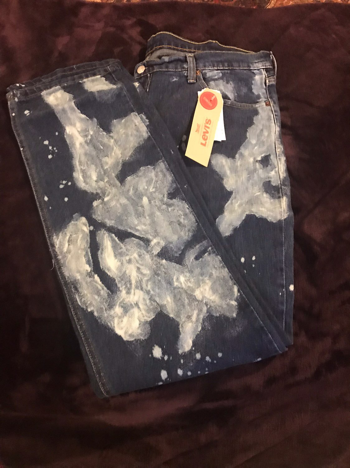 Mens 541 Levi’s Blue White Splatter