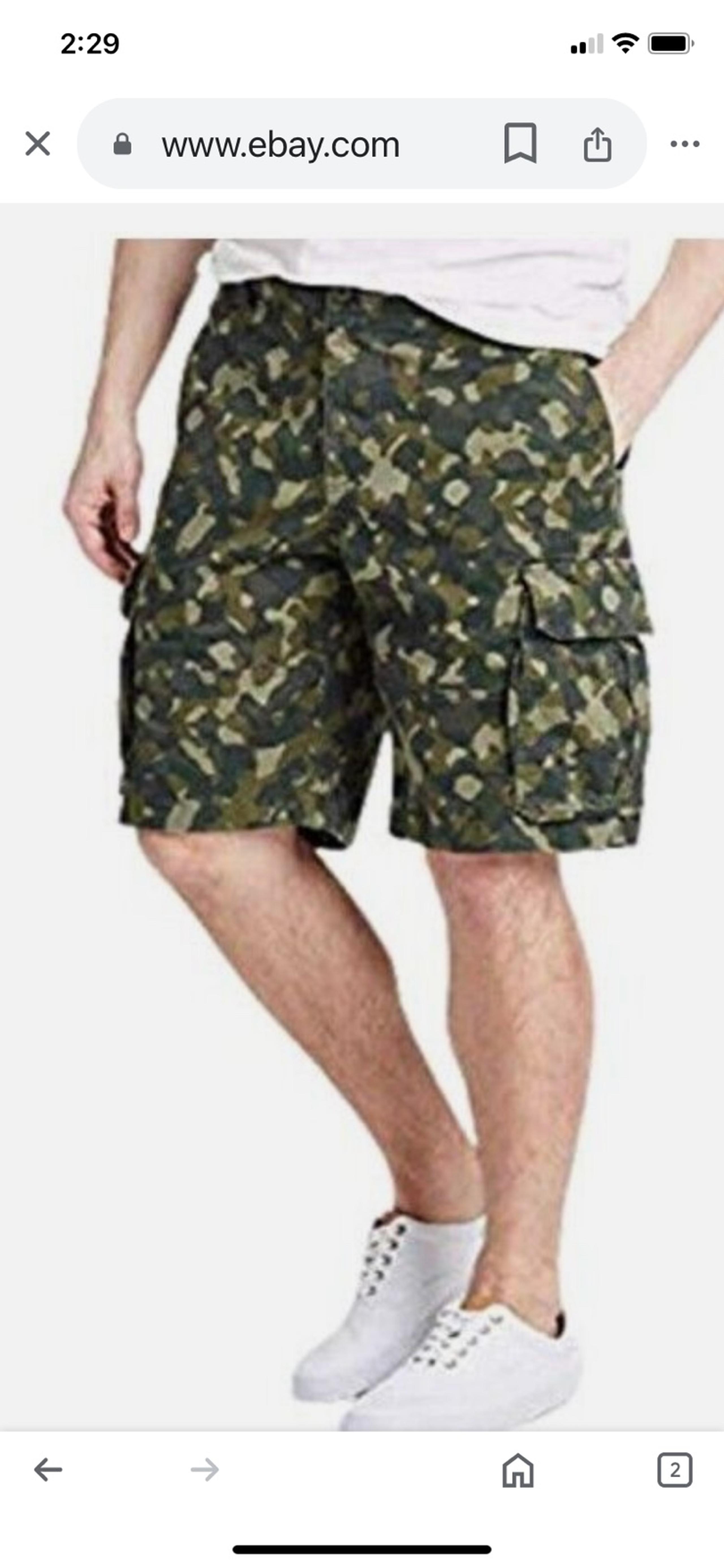 Mens Camo Cargo Shorts Size 42 by Goodfellow Preowned