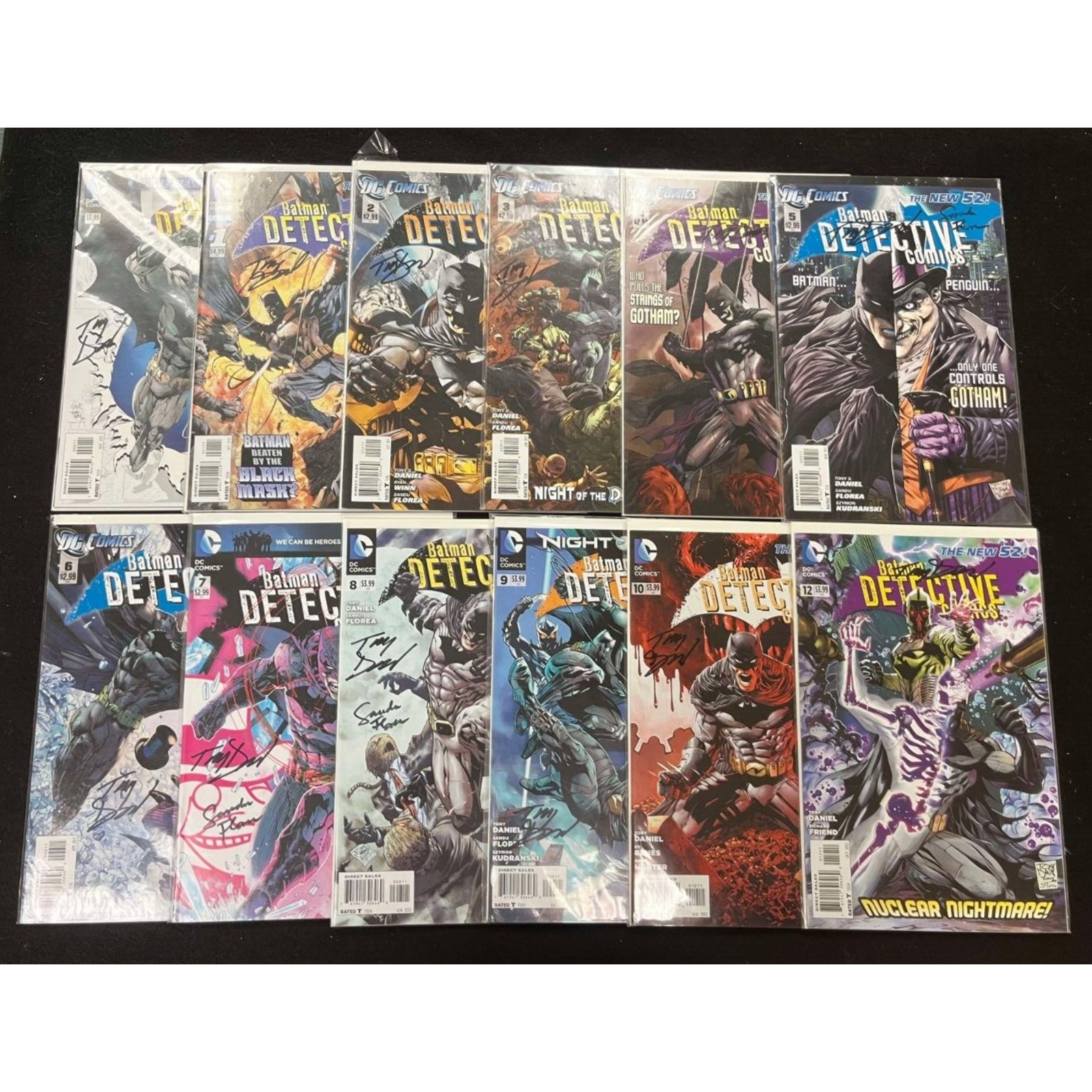 BATMAN DETECTIVE COMICS THE NEW 52 #0-10, 12 SIGNED DANIEL x12 FLOREA x8