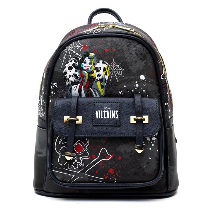 WondaPop Disney Villains Cruella DeVil 11 Vegan Leather Mini Backpack NWT!