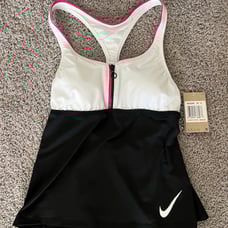 Nike Swimwear One Piece Bathing Suit Size Medium Black/white