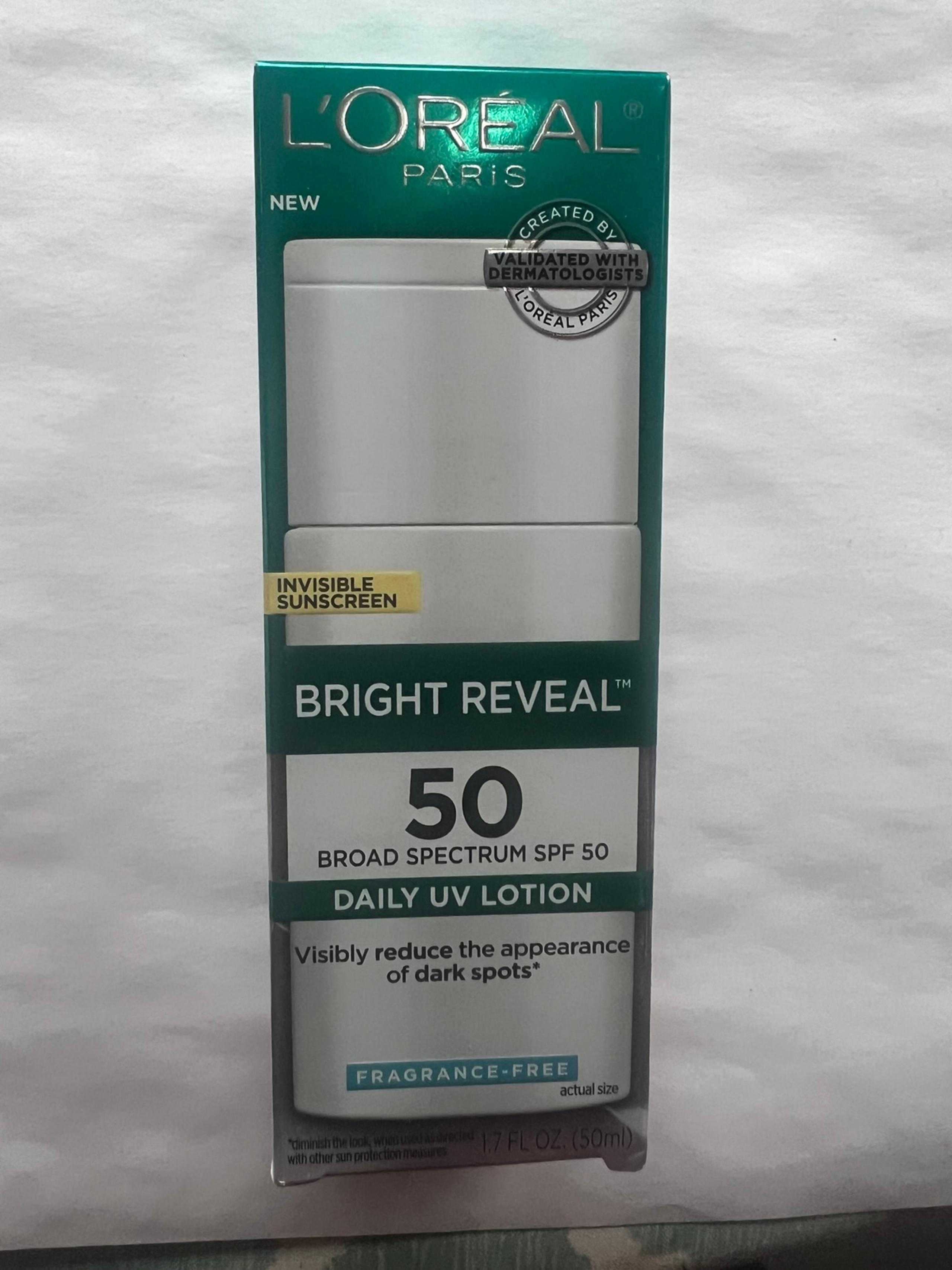L'Oreal Paris Bright Reveal Broad Spectrum SPF 50 Invisible UV Sunscreen Lotion