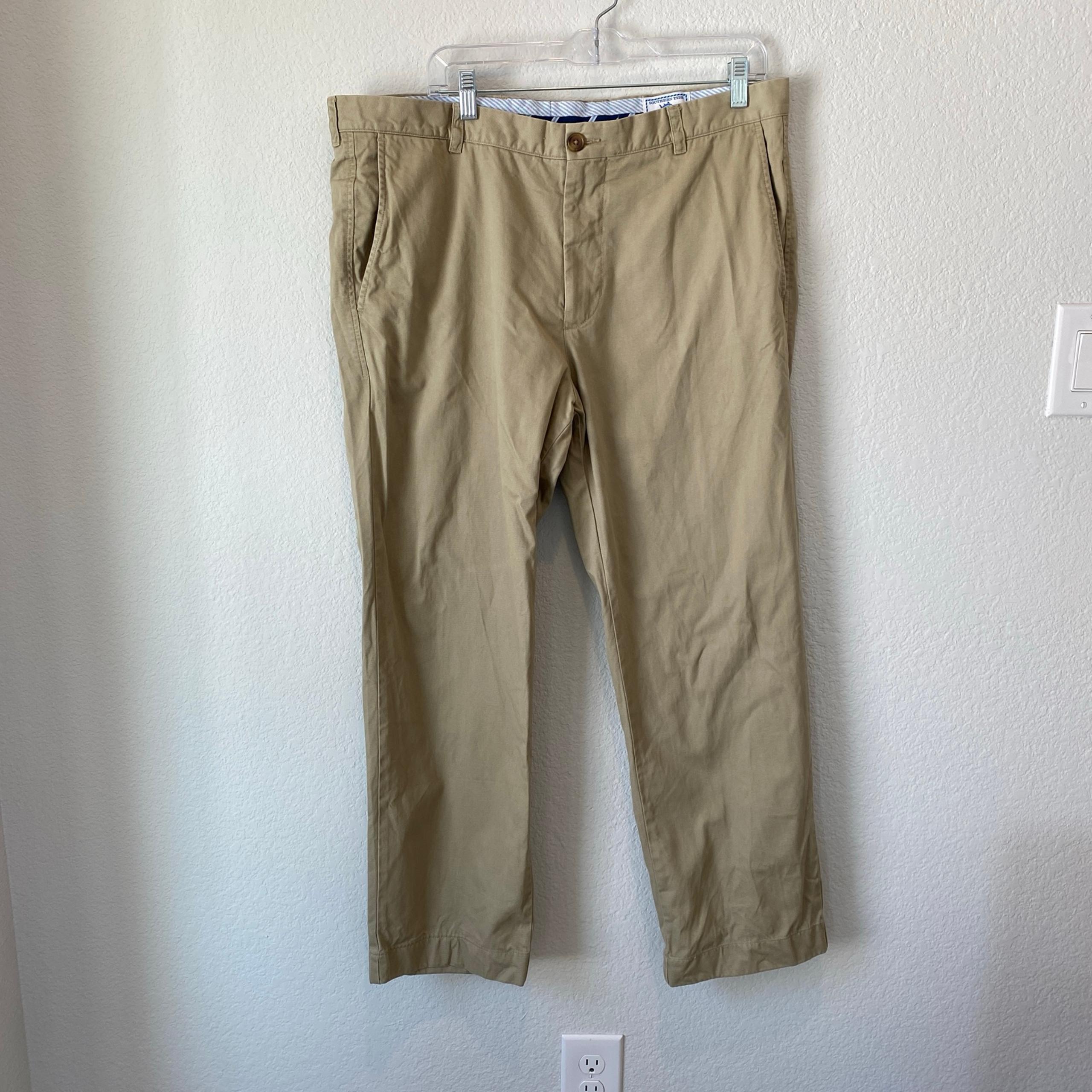Southern Tide Men’s Khaki Pima Cotton & Modal Blend Pants W38