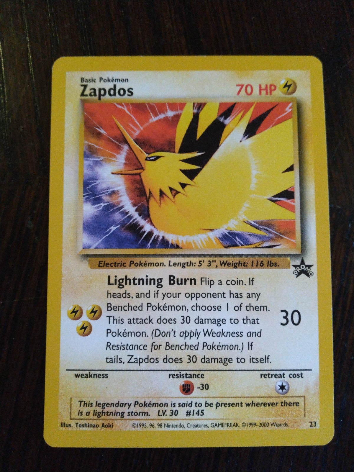 Zapdos #23 Promo Error Card