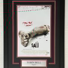 Tobin Bell Autograph Signed SAW 11x17 Movie Poster Framed Display