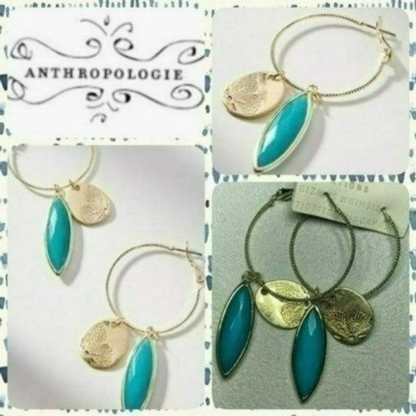 Anthropologie Melinda Charm Hoop Earrings