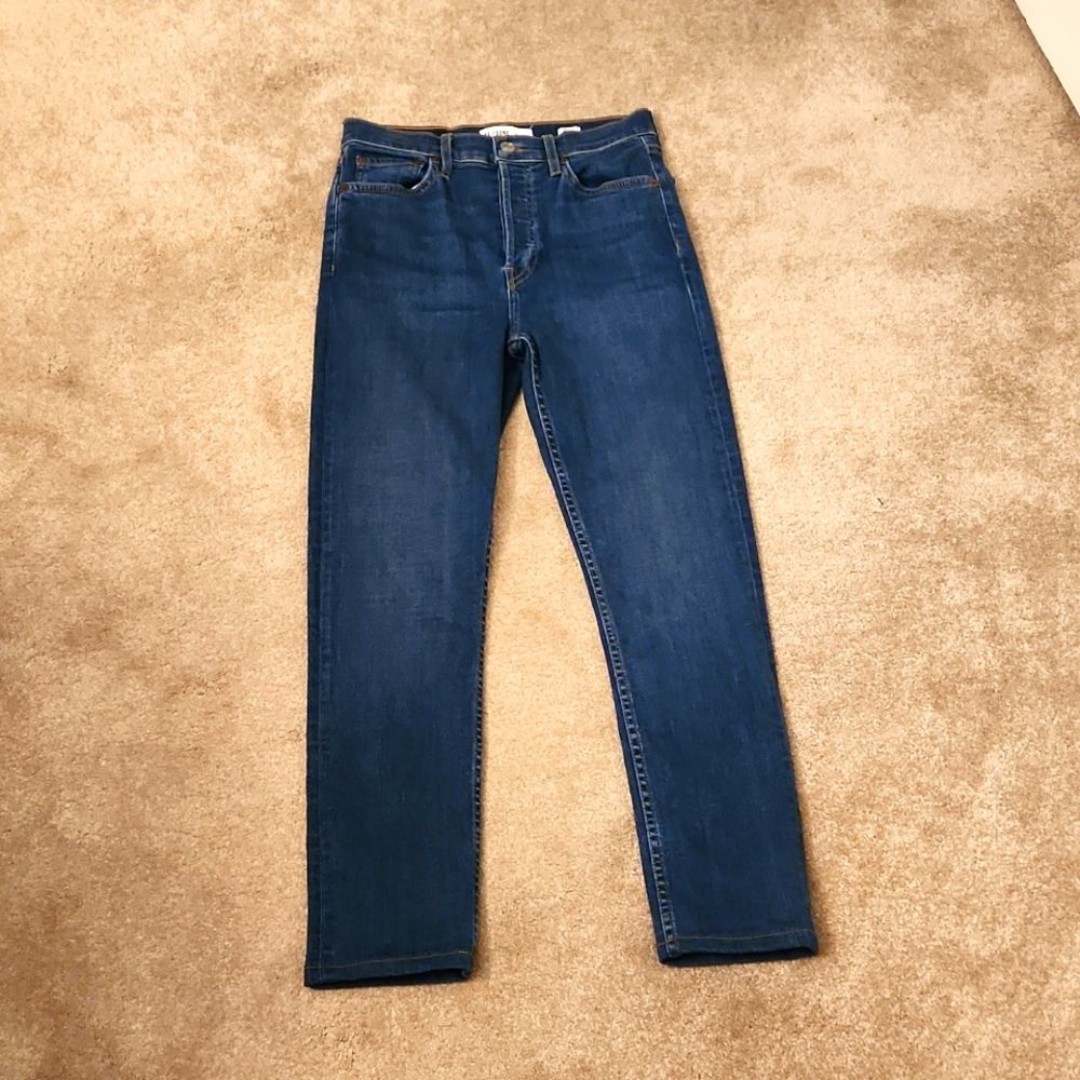 Re/Done Originals Women's Cropped Skinny Jeans w/ 4-Buttons Fly Size 27/4
