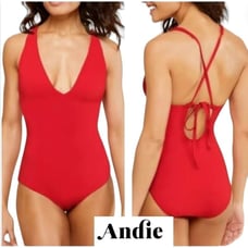 Andie Swim Bali One Piece Small Long Torso Cherry Red