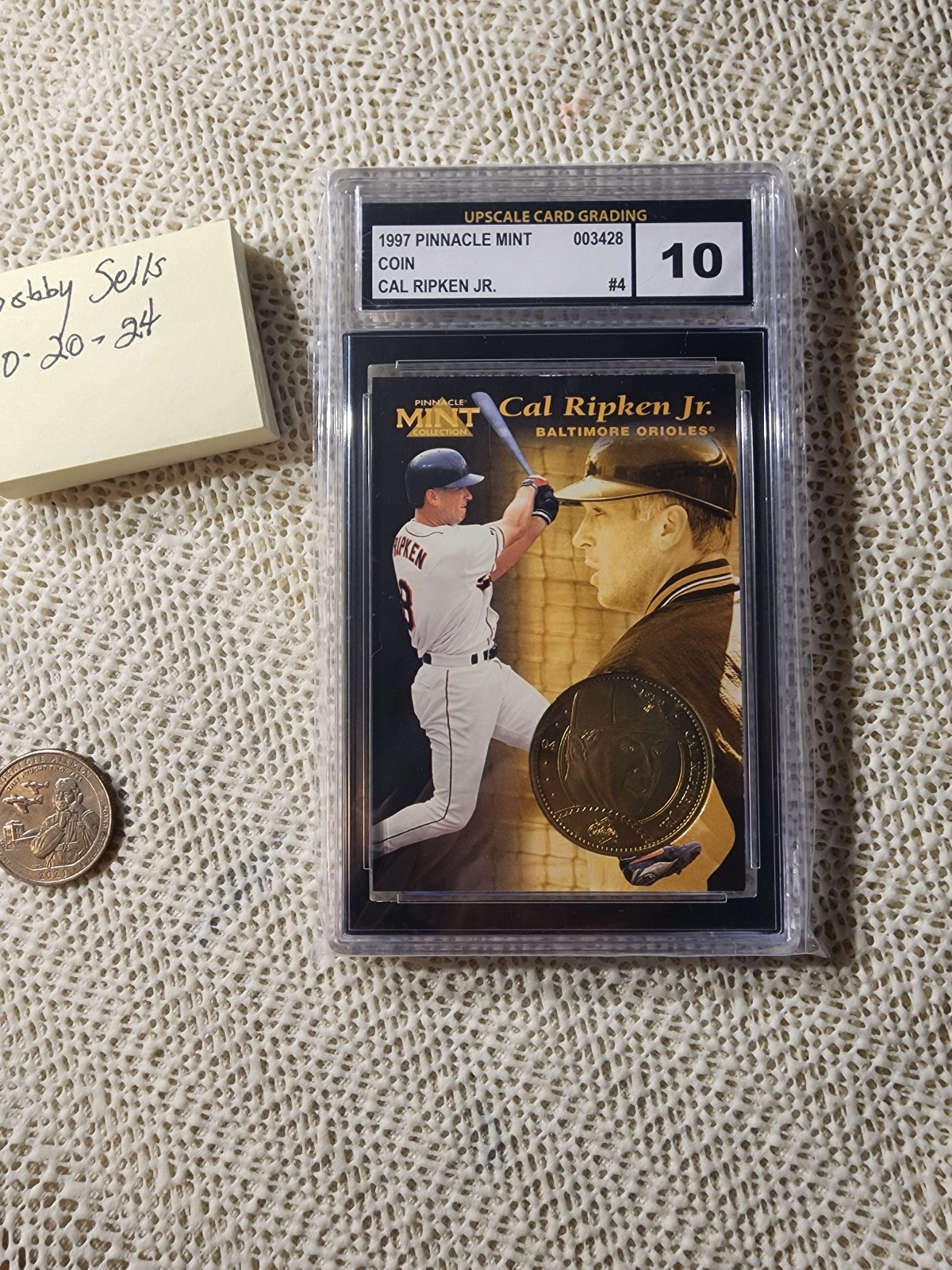 Cal Ripken Jr. RARE 1997 Pinnacle Mint Collection GOLD Card #4 UCG graded 10
