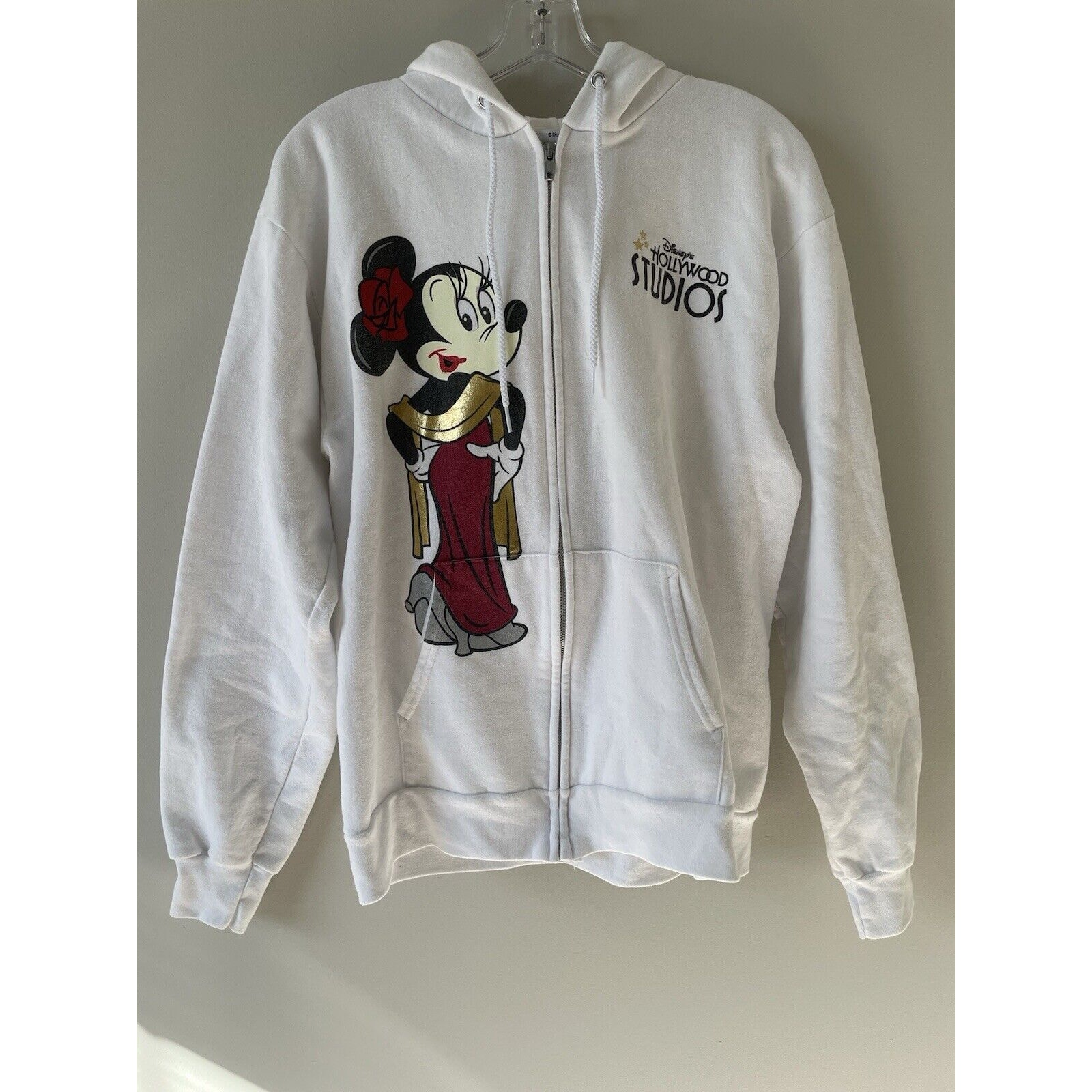 Disney Parks Hollywood Studios Minnie Mouse Zip Up Hoodie Sweatshirt Medium
