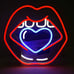 Heart Lips Neon LED Sign - Dimmable, USB-Powered--NEW