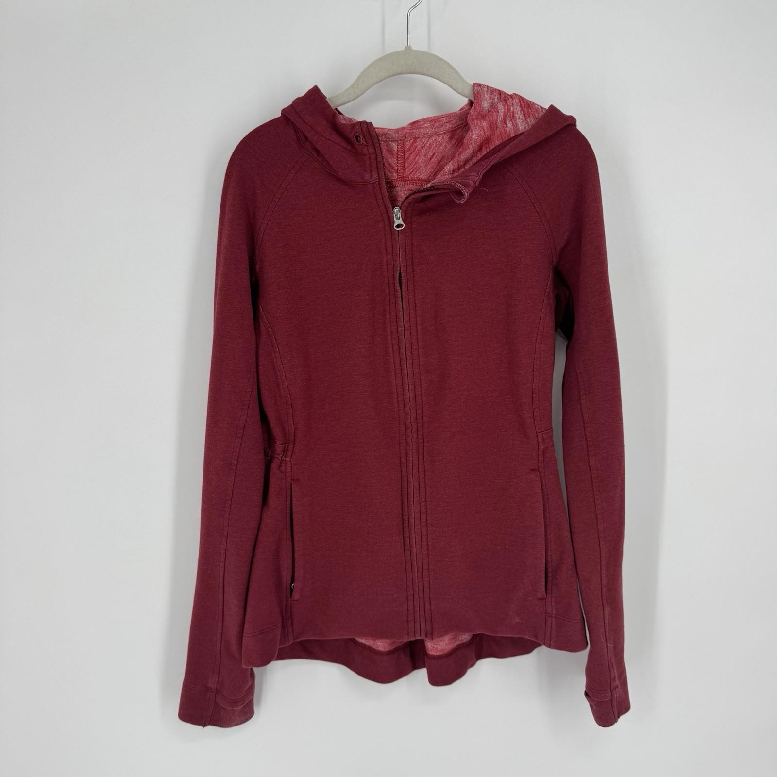 Lululemon Jacket 10 red peplum ballet yoga running workout preppy athletic