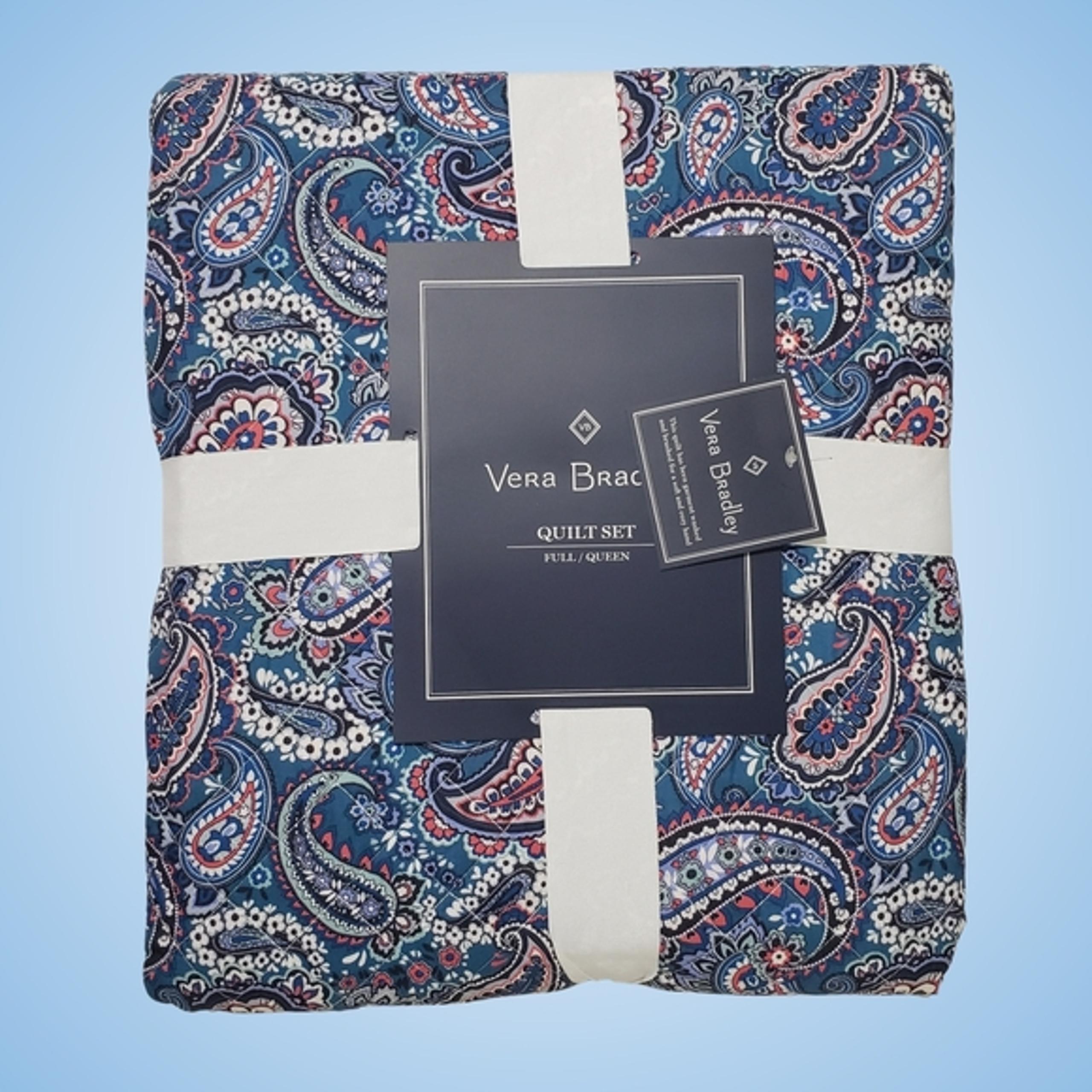 Vera Bradley Quilt Set Full/Queen Haymarket Paisley Jewel 1 Quilt/2 Shams NWT