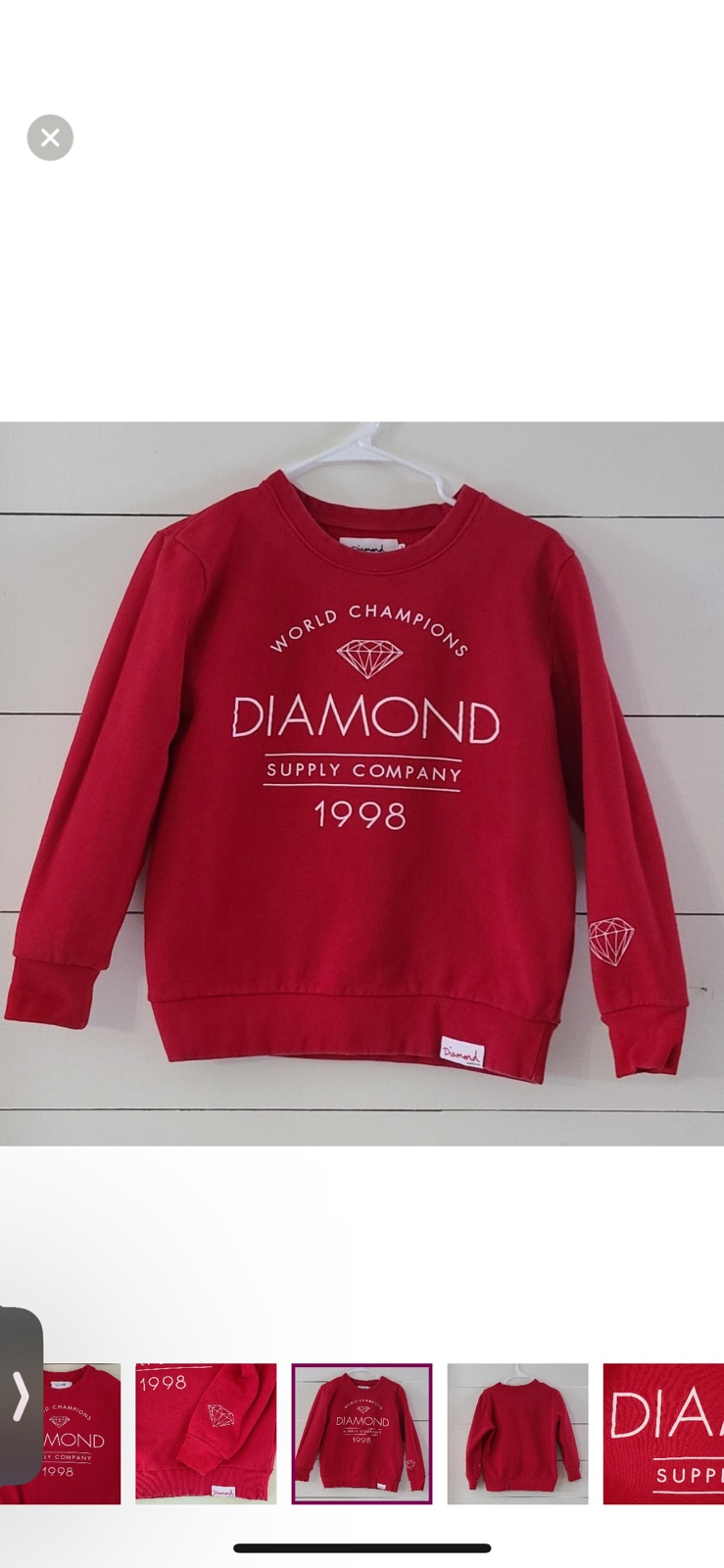Diamond supply co Red craftsman crewneck Jrs XS