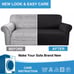 Luxurlife Premium Thickened Sofa Covers for 3 Cushion Couch 1-Piece Large Grey