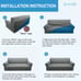 Luxurlife Premium Thickened Sofa Covers for 3 Cushion Couch 1-Piece Large Grey