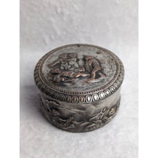 Italian Dini E Cellai Signa Copper and Porcelain Trinket Box